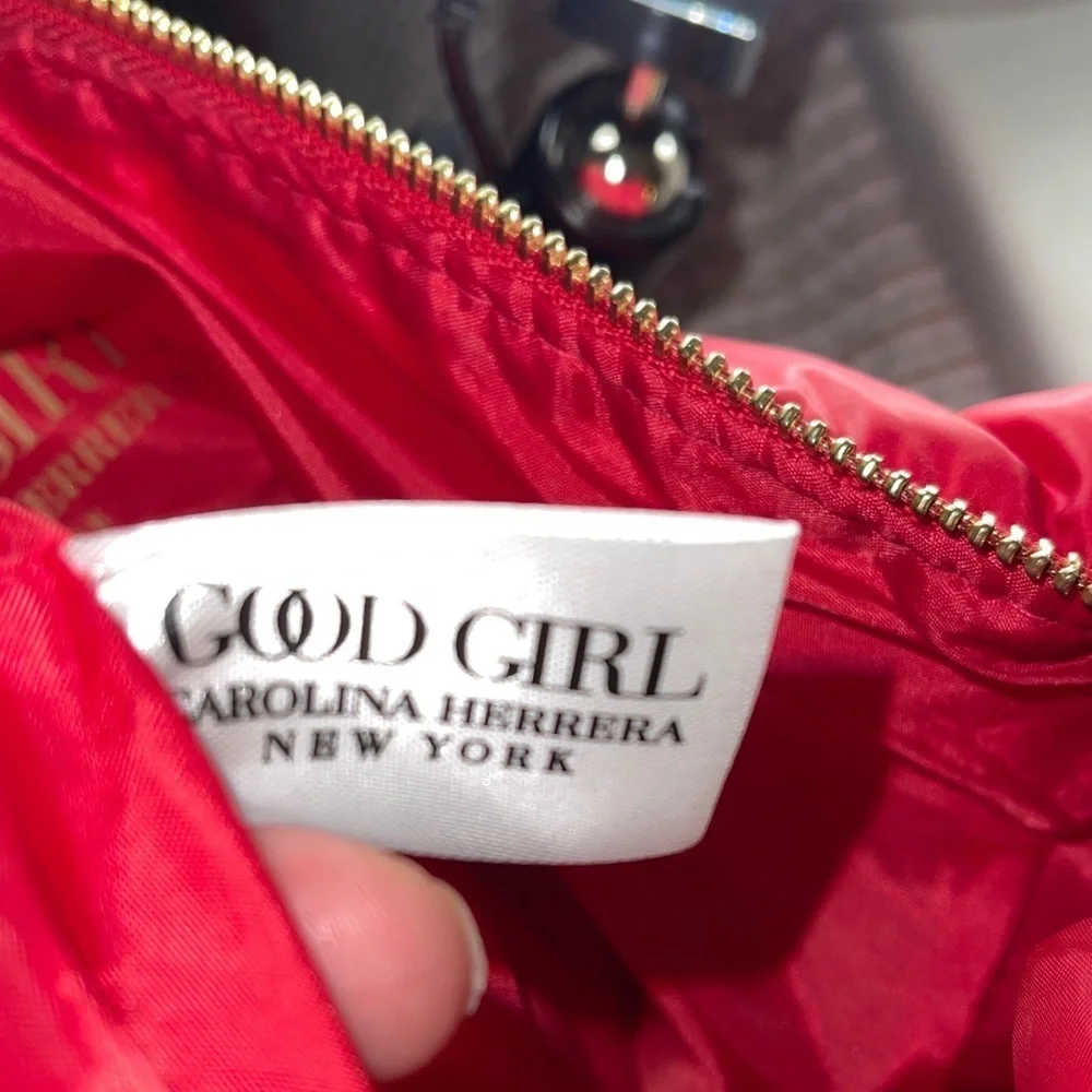 Carolina Herrera Good Girl Red Quilted Tote Bag with Gold Zip
